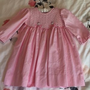 Pink smocked dress from Fantaisie Kids